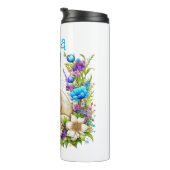 愛パーソナライズされたの水彩猫の花 タンブラー (回転右)
