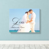 愛パーソナライズされたの結婚ポートレート キャンバスプリント (インサイチュ (ウッドフロア))