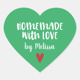 愛パーソナライズされたの緑の手作り ハートシール