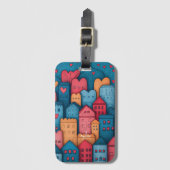 愛パーソナライズされたの街の例証 ラゲッジタグ (正面縦)