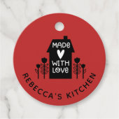 愛パーソナライズされたの赤い手作り フェイバータグ (正面)