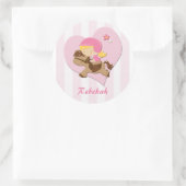 愛パーソナライズされたの馬に乗るピンクのストライプ ラウンドシール (バッグ)