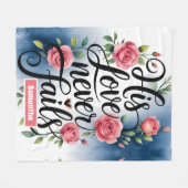 愛パーソナライズされたは決してクリスチャンに欠かせない フリースブランケット (正面(横))