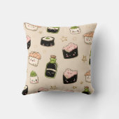 愛パーソナライズされたらしい寿司としょうゆ柄 クッション (裏面)