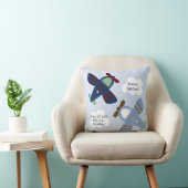 「愛パーソナライズされたらしい飛行機/ズーム」枕 クッション (椅子)