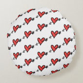 愛パーソナライズされたハート結婚のギフトクッション ラウンドクッション (裏面)