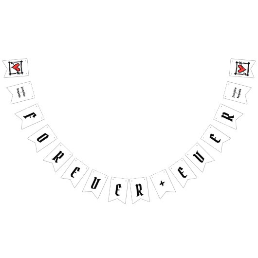 愛パーソナライズされたハート結婚の バンティングフラッグ (全)