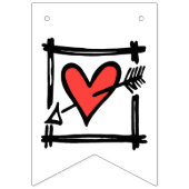 愛パーソナライズされたハート結婚の バンティングフラッグ (第1の旗)