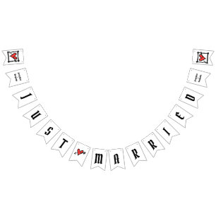 愛パーソナライズされたハート結婚の バンティングフラッグ