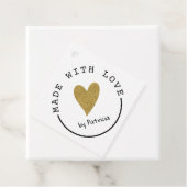 愛パーソナライズされたハート金ゴールドグリッター フェイバータグ (インサイチュ)