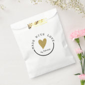 愛パーソナライズされたハート金ゴールドグリッター フェイバーバッグ (封をした状態)