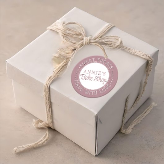 愛パーソナライズされたベーカリーステッカーピンク ラウンドシール