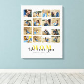 愛パーソナライズされたモダンお母さん16家族写真 キャンバスプリント (インサイチュ (ウッドフロア))