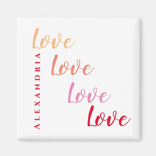 愛パーソナライズされたモダンミニマル マグネット (正面)