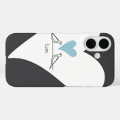 愛パーソナライズされたモダン鳥ライトブルーハート Case-Mate iPhoneケース (裏面 (横))