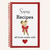 愛パーソナライズされたレシピ製 ノートブック (正面)