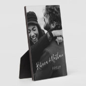 愛パーソナライズされた夫婦の写結婚真の日 フォトプラーク (側面)