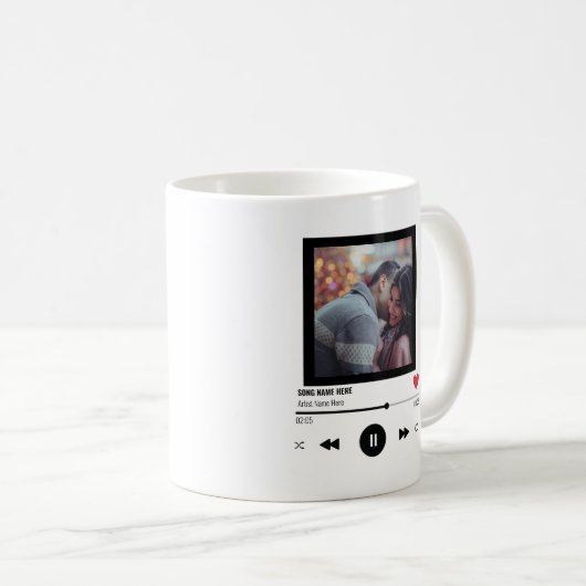 愛パーソナライズされた夫婦周年記念ギフトソング コーヒーマグカップ (正面右)