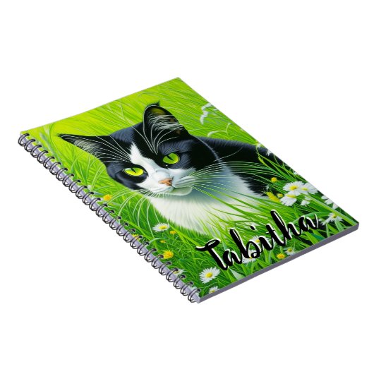 愛パーソナライズされた愛なる猫のデイジー ノートブック (右側)