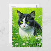 愛パーソナライズされた愛なる猫のデイジー ポストカード (正面/裏面)