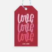 愛パーソナライズされた愛バレンタインデー ギフトタグ (正面)