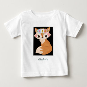 愛パーソナライズされた愛ベビーキツネ ベビーTシャツ