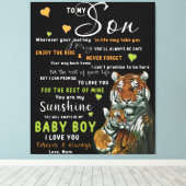 愛パーソナライズされた母から息子へ キャンバスプリント (インサイチュ (ウッドフロア))