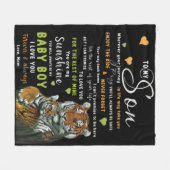 愛パーソナライズされた母から息子へ フリースブランケット (正面(横))