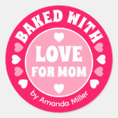 愛パーソナライズされた母の日焼いたベーキングで ラウンドシール (正面)