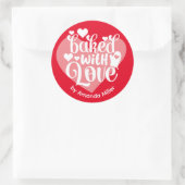 愛パーソナライズされた焼いたバレンタインのベーキング ラウンドシール (バッグ)