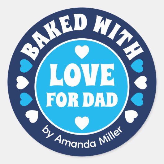 愛パーソナライズされた父の日のベーキングで ラウンドシール (正面)