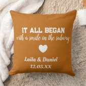 愛パーソナライズされた物語サブウェイ枕 – 名前&日付 クッション (ブランケット)