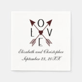 愛パーソナライズされた矢結婚の記念日 スタンダードカクテルナプキン (正面)