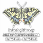 愛パーソナライズされた者の蝶のメモリアル損失 シール (正面)