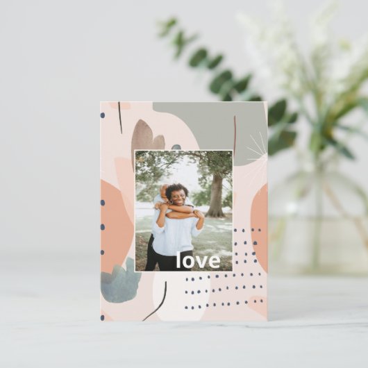 愛パーソナライズされた芸術的はがき ポストカード (スタンド正面)
