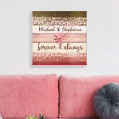 愛パーソナライズされた連結婚のカップル引用文 キャンバスプリント (インサイチュ (リビング))