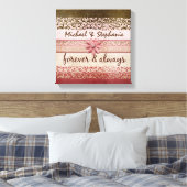 愛パーソナライズされた連結婚のカップル引用文 キャンバスプリント (インサイチュ (寝室))