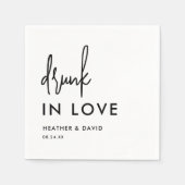 愛パーソナライズされた飲のナ結婚プキン スタンダードカクテルナプキン (正面)