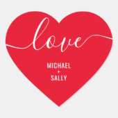 「愛パーソナライズされた」のスクリプファンシート |赤 ハートシール (正面)