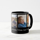 愛パーソナライズされたYou Auntie 5 Photo Collage Black マグカップ (正面右)