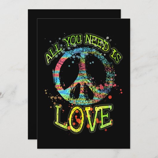 『愛ヒッピー』 招待状 (正面/裏面)