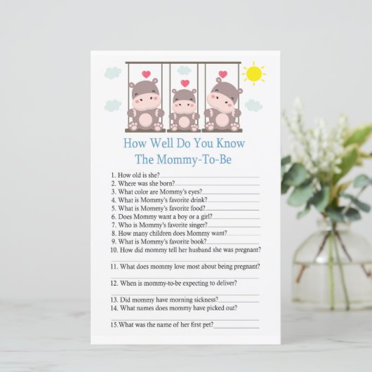 愛ヒッポどのように良く赤ちゃんシャワーゲームを知っている (スタンド正面)