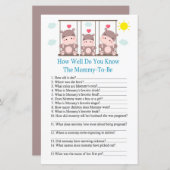 愛ヒッポどのように良く赤ちゃんシャワーゲームを知っている (正面/裏面)