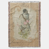 愛ビクトリアンフランスのの鳥の愛の歌 スローブランケット (正面縦)