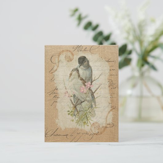 愛ビクトリアンフランスのの鳥の愛の歌 ポストカード (スタンド正面)