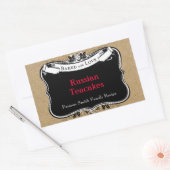 愛ビクトリアン焼いたCookieラベル付きスタイル 長方形シール (封筒)