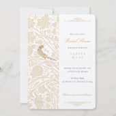 愛ビクトリアン鳥のブライダルシャワー招待 招待状 (正面)