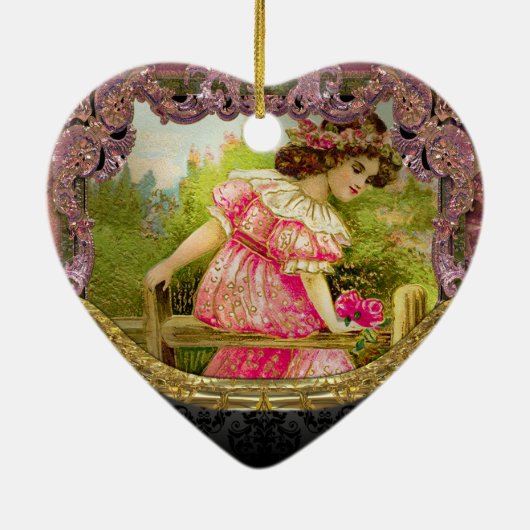 愛ビクトリア時代の人のためのバラIV セラミックオーナメント (裏面)