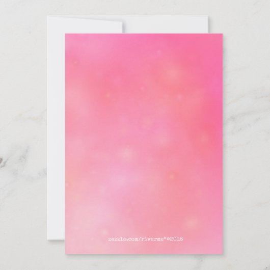 愛ピンクのカップルの女の赤ちゃんのシャワーのトン 招待状 (裏面)