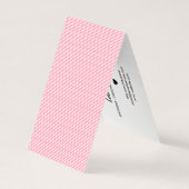 愛ピンクのストライプ-取り扱い表示と作られる 名刺 (裏面)